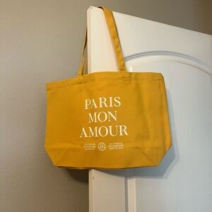 Yellow Paris Mon Amour Tote Bag by Sezane